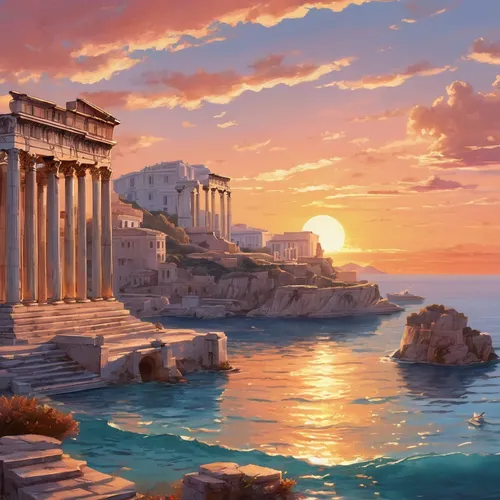 temple of poseidon,artemis temple,acropolis,greek temple,parthenon,ancient greek temple,the parthenon,greece,mediterranean,athenian,ancient city,hellas,hellenic,the ancient world,aegean,vittoriano,mediterranean sea,athens,aegean sea,atlantis,Conceptual Art,Fantasy,Fantasy 23