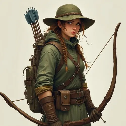 ranger,nissa,quarterstaff,shepherdess,bow and arrows,rosita