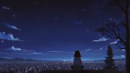 boogiepop,the night sky,night sky,starry sky,tanabata,repede,thatgamecompany,clear night,night scene,nightsky,tsukihime,nobukatsu,moon and star background,skygazers,fingolfin,night stars,moonlit night,hosoda,somnus,xxxholic,Illustration,Japanese style,Japanese Style 05