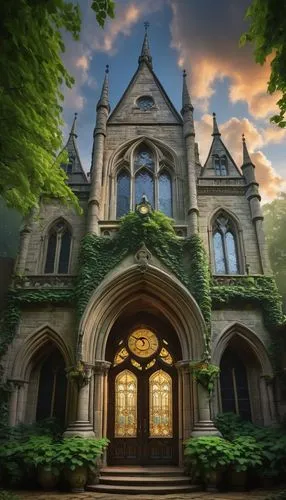 haunted cathedral,altgeld,gothic church,neogothic,yale university,briarcliff,victorian house,cathedral,cwru,motherhouse,victorian,lehigh,victoriana,gothic style,fairy tale castle,josephinum,mercyhurst,mariemont,brownstone,pcusa,Illustration,Realistic Fantasy,Realistic Fantasy 05