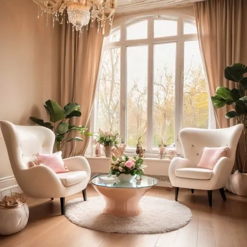 sitting room,beauty room,showhouse,livingroom,sunroom,interior decor,floral chair,interior decoration,living room,bridal suite,bay window,chaise lounge,danish room,great room,highgrove,home interior,plantation shutters,ekornes,nursery decoration,housedress,Illustration,Realistic Fantasy,Realistic Fantasy 02