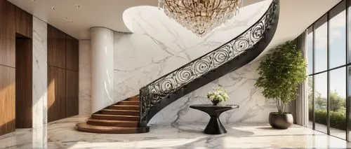 winding staircase,circular staircase,outside staircase,staircase,3d rendering,spiral staircase,luxury home interior,interior modern design,entryway,wooden stair railing,contemporary decor,penthouses,staircases,entryways,house entrance,modern decor,interior design,entrance hall,balustrades,foyer,Art,Artistic Painting,Artistic Painting 20