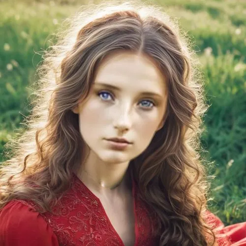 celtic woman,fae,celtic queen,red coat,young woman,katniss,porcelain doll,beautiful young woman,pretty young woman,romantic portrait,lady in red,red gown,victorian lady,romantic look,girl in red dress,portrait of a girl,enchanting,red-brown,mystical portrait of a girl,british semi-longhair