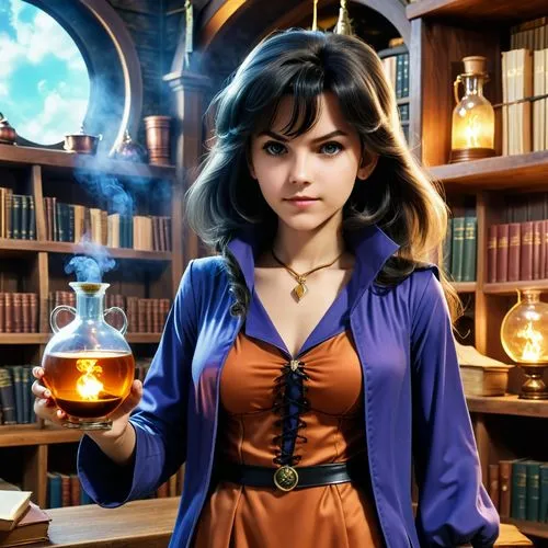 librarian,sci fiction illustration,magic grimoire,potions,fantasy picture,magic book,fantasy portrait,sorceress,apothecary,fantasy art,rosa ' amber cover,bookworm,candlemaker,chemist,clockmaker,scholar,magical,alchemy,potion,mage,Photography,General,Realistic