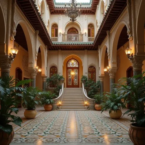 \Intricate ornamental facades, sinuous lines, flowing organic forms, luxurious materials, ornate ironwork, stained glass windows, grand entranceways, sweeping staircases, elegant balconies, carved woo