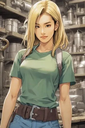 sakamaki,female worker,makita,brigette,jill,barista,Digital Art,Comic