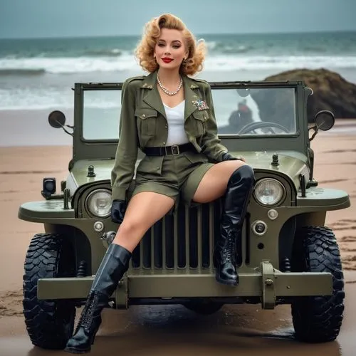 willys jeep truck,uaz patriot,willys-overland jeepster,willys jeep,fiat 1100,willys,uaz-452,volvo pv444/544,uaz-469,military jeep,edsel ranger,fiat 600,ural-375d,lada,pin-up model,simca ariane,renault 4,gaz-53,pin-up,pin up,Photography,General,Fantasy