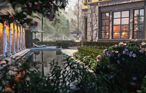 3d rendering,render,souk madinat jumeirah,3d render,3d rendered,courtyard,garden design sydney,boutique hotel,spa,landscape design sydney,house by the water,waterside,resort,delft,garden pond,luxury h