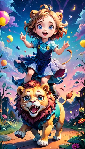 kids illustration,lion children,alice in wonderland,game illustration,children's background,two lion,kyi-leo,wonderland,world digital painting,little girl with balloons,cirque du soleil,cirque,3d fantasy,cg artwork,she feeds the lion,lion,children's fairy tale,fairy world,alice,rosa ' amber cover,Anime,Anime,General