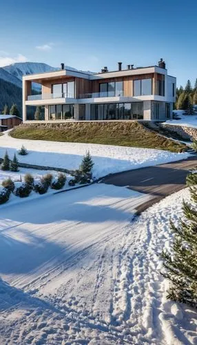 house in the mountains,house in mountains,winter house,snohetta,dunes house,snow house,modern house,snow roof,alpine style,snow landscape,tekapo,swiss house,luxury home,snowcapped,avalanche protection,house with lake,modern architecture,snowy landscape,beautiful home,snowhotel,Photography,General,Realistic