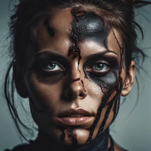 lexa,dark portrait,zombie,black eyes,photo manipulation,conceptual photography,two face,huntress,photoshop manipulation,photomanipulation,gothika,dark art,heda,face paint,gothic portrait,splicer,vinoodh,sclera,voodoo woman,woman face,Photography,General,Realistic