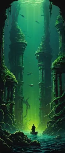 underwater landscape,undersea,underwater oasis,underwater background,underwater playground,ocean floor,under sea,under the sea,sea cave,ocean underwater,sea caves,under the water,underground lake,deep sea,exploration of the sea,aquarium,sunken church,the bottom of the sea,submerged,underwater,Illustration,Children,Children 05