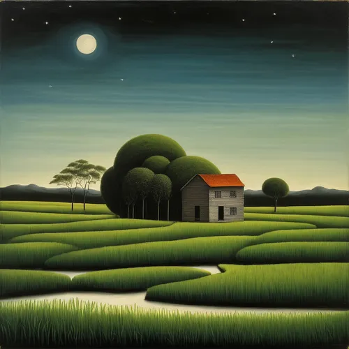 home landscape,farm landscape,green landscape,rural landscape,ricefield,night scene,lonely house,green fields,carol colman,farmhouse,landscape,farm house,moonlit night,vegetables landscape,farm background,motif,little house,salt meadow landscape,dutch landscape,landscapes,Art,Artistic Painting,Artistic Painting 02