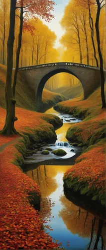 autumn landscape,autumn scenery,fall landscape,autumn idyll,river landscape,tied-arch bridge,scenic bridge,autumn background,rainbow bridge,arch bridge,viola bridge,the autumn,brook landscape,autumn in japan,autumn day,bridge arch,nature landscape,autumn theme,autumn forest,japan landscape,Art,Artistic Painting,Artistic Painting 20