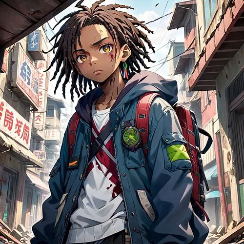 wiz,dread,cg artwork,dreads,dreadlocks,anime japanese clothing,novelist,sanya,portrait background,sensei,jacket,would a background,parka,gangneoung,anime boy,jean jacket,kendrick lamar,chuka wakame,gangstar,stylish boy,Anime,Anime,Traditional