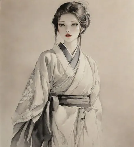 uemura,maiko,japanese woman,geishas,geisha,geiko,Digital Art,Ink Drawing