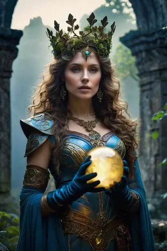 the enchantress,fantasy woman,blue enchantress,celtic queen,fairy queen,merida,faery,fantasy picture,fantasy portrait,fae,fairy tale character,dryad,heroic fantasy,butterbur,faerie,sorceress,fantasy art,celtic woman,digital compositing,cinderella,Photography,General,Natural