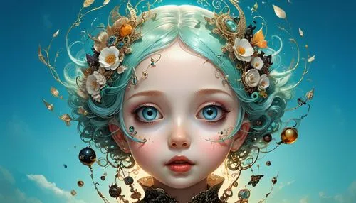 imaginacion,idealised,imaginarium,naiad,mystical portrait of a girl,fantasy art,fantasy portrait,sci fiction illustration,world digital painting,dollmaker,3d fantasy,fractals art,mermaid background,the sea maid,viveros,mermaid vectors,illustrator,digital art,digital artwork,idealisation,Illustration,Japanese style,Japanese Style 19