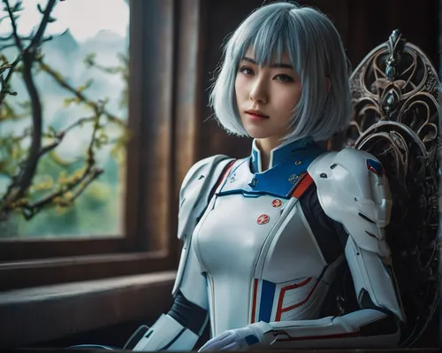 rei ayanami,cosplay image,evangelion,winterblueher,fuki,sitting on a chair,cosplay,gentiana,silver rain,jin deui,suit of the snow maiden,ai,siu mei,white heart,ayu,xizhi,kantai collection sailor,eris,belarus byn,erika,Photography,General,Fantasy