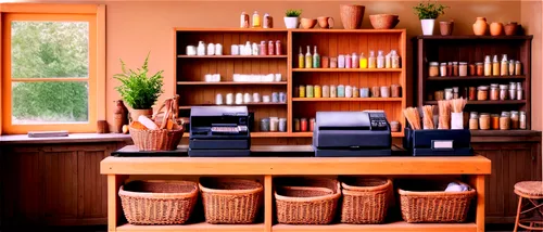 cosmetics counter,apothecary,soap shop,paint brushes,brushes,kitchen shop,assay office,consulting room,workroom,product display,sewing room,makeup tools,cosmetics jars,perfumery,naturopathic,mudroom,naturopathy,hairdressing salon,lavander products,blur office background,Illustration,Black and White,Black and White 22