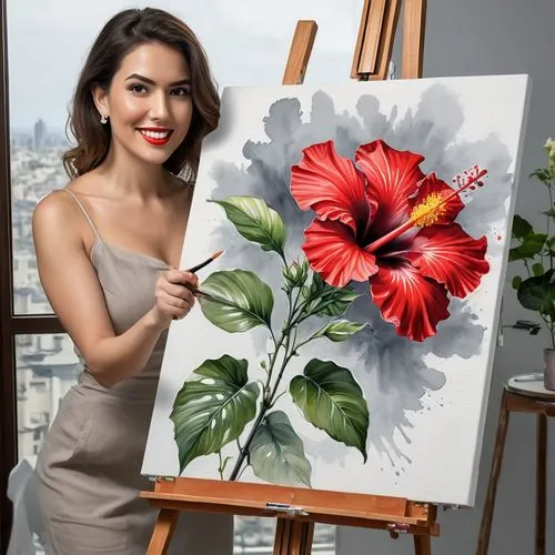 flower painting,flower art,red hibiscus,flower drawing,red flower,flower illustrative,hibiscus flowers,art painting,photo painting,red dahlia,red flowers,big flower,splendor of flowers,painting technique,hibiscus,flower background,flowers of massive,italian painter,flowers png,beautiful girl with flowers,Illustration,Abstract Fantasy,Abstract Fantasy 23