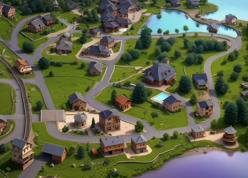 resort town,aurora village,small towns,suburbs,escher village,town planning,mountain village,alpine village,industrial area,medieval town,country estate,suburban,development concept,villages,skyscraper town,residential area,roundabout,hobbiton,neighborhood,winding roads