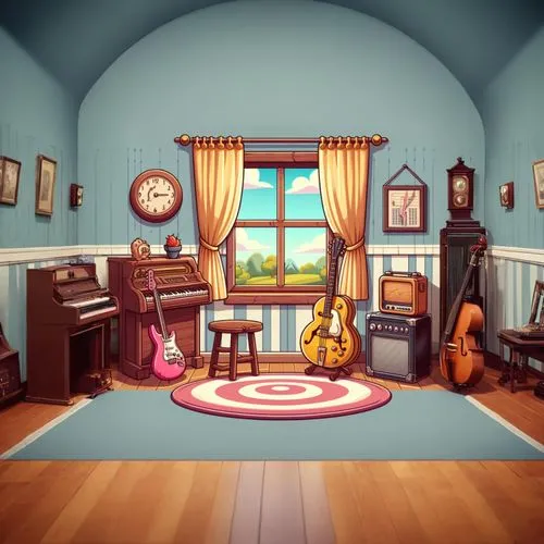 playing room,the little girl's room,dandelion hall,musical background,ornate room,great room,kids room,one room,boy's room picture,danish room,play piano,children's bedroom,music chest,room,little house,one-room,children's room,doll's house,music box,music instruments