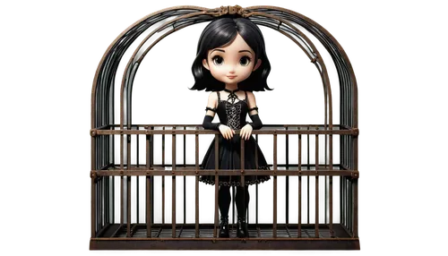 queen cage,cage bird,bird cage,marionette,vax figure,gothic dress,fool cage,cage,wrought iron,wooden doll,fairy tale character,birdcage,music box,gothic woman,baby gate,gothic style,puppet theatre,goth woman,cuckoo clock,harp of falcon eastern,Unique,3D,3D Character