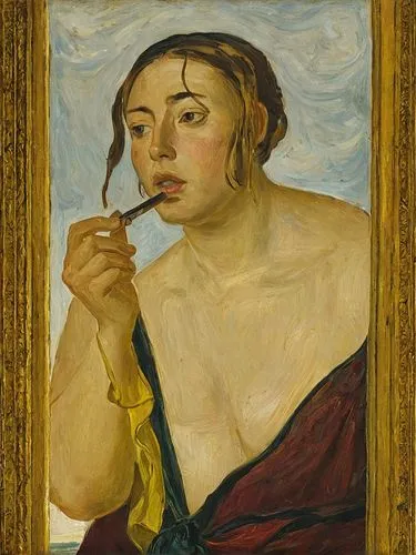 girl with cloth,woman with ice-cream,woman eating apple,woman holding pie,giancola,portrait of a woman,Art,Classical Oil Painting,Classical Oil Painting 08