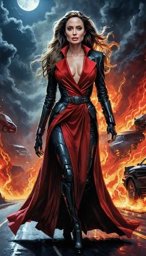 scarlet witch,melisandre,evil woman,heda,margairaz,lexa,Illustration,Realistic Fantasy,Realistic Fantasy 25