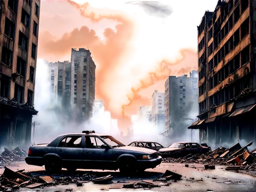 post-apocalyptic landscape,apocalyptic,carmageddon,cartoon video game background,destroyed city,post apocalyptic,city in flames,doomsday,war zone,compositing,apocalypso,superhero background,world digital painting,warzone,end of the world,apocalypse,apocalyptically,apocalypses,afterworld,cloverfield,Illustration,Black and White,Black and White 31