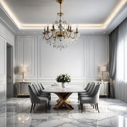 baccarat,dining room,luxury home interior,dining table,ritzau,white room,Photography,General,Realistic