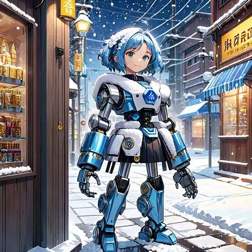 winterblueher,mei,rei ayanami,inafune,nexon,megaman,ene,midnight snow,shimei,christmas snowy background,winter background,snowflake background,snowsuit,corona winter,arcee,wayforward,minmei,wintemute,cybercity,longmei,Anime,Anime,Traditional