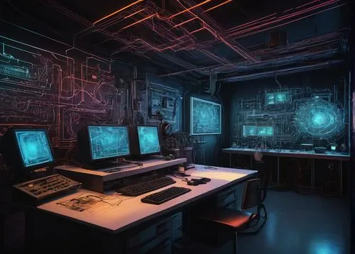 computer room,sci fi surgery room,the server room,working space,laboratory,research station,computer workstation,control center,study room,circuitry,cyberspace,ufo interior,cyber,play escape game live and win,workspace,work space,computer desk,barebone computer,sci fiction illustration,engine room,Illustration,Retro,Retro 19