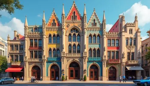 bendigo,colorful facade,bulawayo,porto alegre,flagler,dragon palace hotel,adelaide,driehaus,oranjestad,szeged,tulane,beautiful buildings,mizner,bexar,senatobia,ybor,alabama theatre,madagasikara,deland,blumenau,Photography,General,Realistic