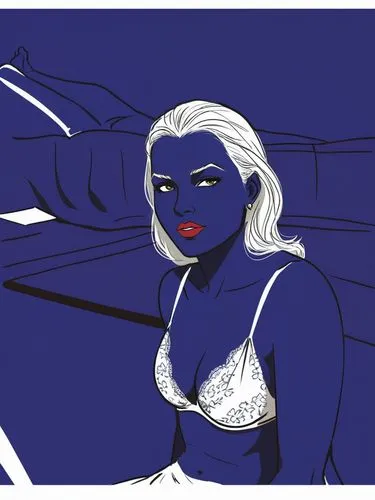 mystique,colescott,tanzanite,roy lichtenstein,blue demon,querelle,Illustration,American Style,American Style 13