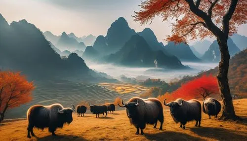 mountain pasture,mountainous landscape,mountain cows,mountain landscape,alpine pastures,autumn mountains,rural landscape,landscape background,yangshao,huangshan mountains,goatherd,mountain scene,huangshan,autumn landscape,fantasy landscape,guilin,yunnan,haicang,dongjiang,beautiful landscape,Illustration,Black and White,Black and White 16