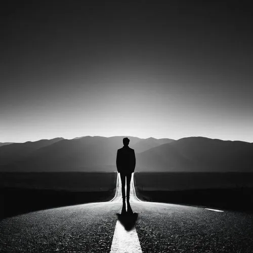 silhouette of man,man silhouette,standing man,hossein,walking man,to be alone,hosseinian,vanishing point,stand alone,loneliness,road of the impossible,roadless,road to nowhere,solitary,nothingness,pedestrian,shadowmen,emptiness,blackandwhitephotography,deserting,Illustration,Black and White,Black and White 33