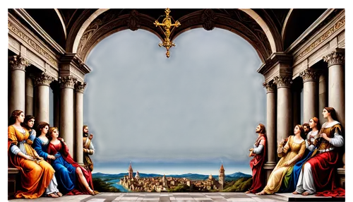 perugino,pinturicchio,church painting,altarpiece,confraternity,theosis,nativity of christ,pentecost,polyptych,school of athens,triptych,crivelli,background image,archconfraternity,the twelve apostles,frescoed,nativity of jesus,synod,apostles,murals,Conceptual Art,Fantasy,Fantasy 27