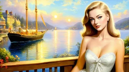 girl on the boat,the blonde in the river,tretchikoff,the sea maid,dalida,anastasiadis