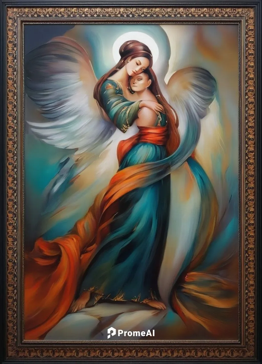 baroque angel,the angel with the veronica veil,uriel,the prophet mary,archangel,the archangel,guardian angel,vintage angel,art nouveau frame,the angel with the cross,angel,sacred art,copper frame,dove