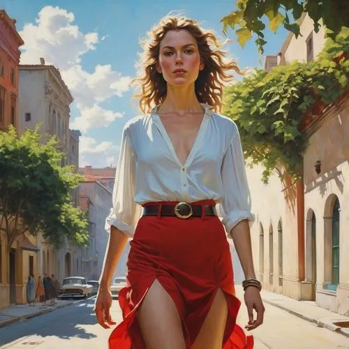 donsky,vettriano,man in red dress,woman walking,lady in red,heatherley,Photography,General,Realistic