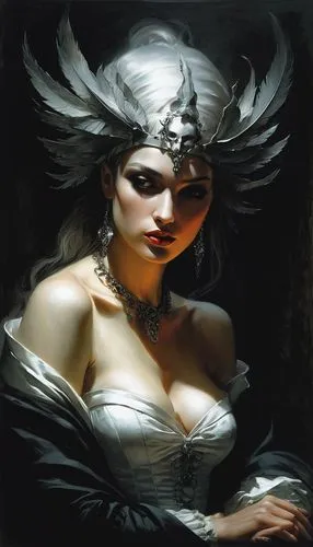 sorceress,fantasy portrait,fantasy woman,mervat,viveros,yavana,albedo,dark angel,baroque angel,asenath,bacchante,fantasy art,sorceresses,inanna,lilandra,clytemnestra,vestal,frazetta,hecate,planescape,Conceptual Art,Fantasy,Fantasy 12