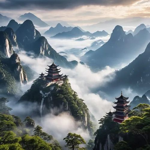 huangshan mountains,huangshan maofeng,mountainous landscape,huashan,south korea,guilin,mountain landscape,yunnan,chinese clouds,tigers nest,chinese temple,guizhou,chinese architecture,great wall of china,taiwan,japanese mountains,asian architecture,zhangjiajie,china,foggy landscape,Photography,General,Realistic