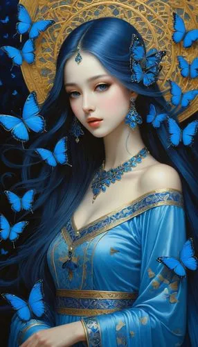 blue butterflies,blue enchantress,blue butterfly,mazarine blue butterfly,ulysses butterfly,blue butterfly background,Illustration,Realistic Fantasy,Realistic Fantasy 08