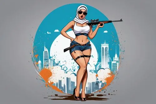 bulletgirl,girl with gun,girl with a gun,woman holding gun,pin-up girl,femen,pin up girl,vector girl,fashion vector,thunderball,caniff,retro pin up girl,paris clip art,cool pop art,threadless,racketeer,faile,nunsense,sci fiction illustration,femforce,Unique,Design,Logo Design