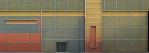 colorful facade,opaque panes,facade panels,rectangles,color wall,horizontal lines,lego pastel,row of windows,windows,metallic door,facade painting,facades,glass facades,shutters,parallel,color palette