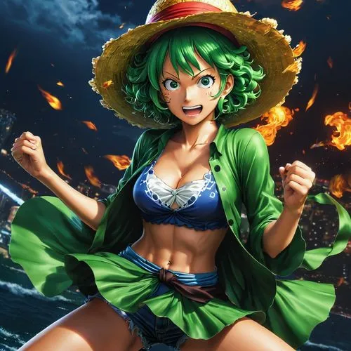 nami,one piece,wiz,fire background,tiber riven,melonpan,emerald sea,tiki,marie leaf,ashitaba,straw hat,emerald,onepiece,medusa gorgon,puri,vesuvius,fire siren,one-piece swimsuit,explosions,ganai,Photography,Documentary Photography,Documentary Photography 14