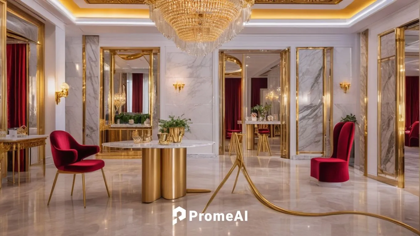 luxury bathroom,luxury hotel,fine dining restaurant,luxury home interior,dining room,christmas gold and red deco,breakfast room,interior decoration,gold wall,bahraini gold,gold stucco frame,beauty roo