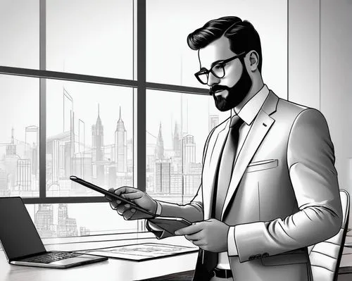 office line art,office worker,businessman,businesman,blur office background,salaryman,modern office,businesspeople,officered,black businessman,financial advisor,business training,night administrator,computerologist,secretarial,business concept,stock broker,accountant,superlawyer,man with a computer,Illustration,Black and White,Black and White 04